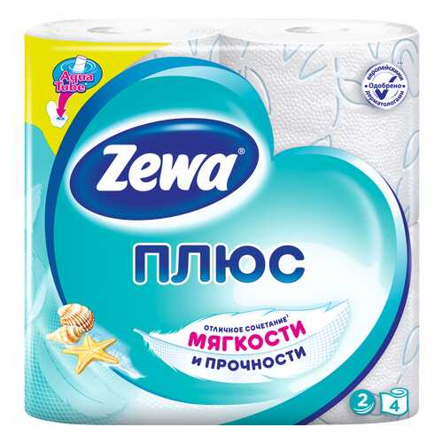 Туалетная бумага Zewa Плюс Свежесть Океана, 2 слоя, 4 рулона в Парфюм-Лидер