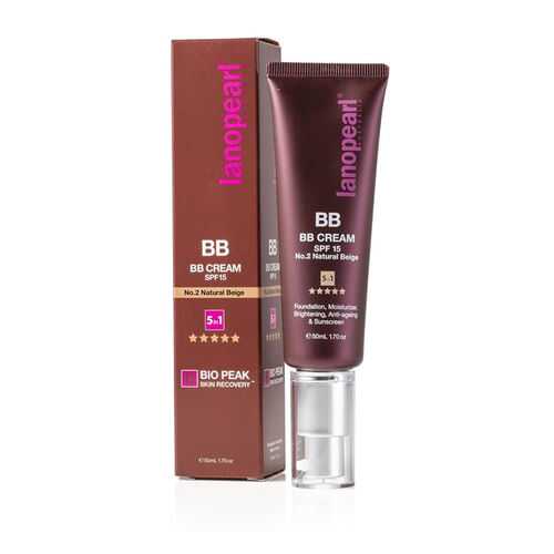 BB-крем натурально-бежевый Lanopearl 5 в 1 BB Cream SPF 15 No.2, 50 мл в Парфюм-Лидер