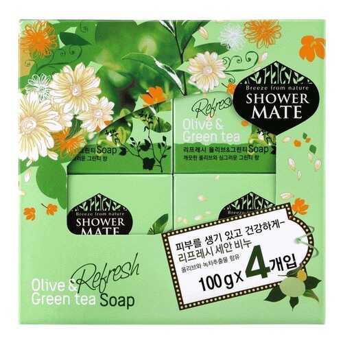Мыло косметическое Shower Mate Оливки и зеленый чай 4шт *100г в Парфюм-Лидер