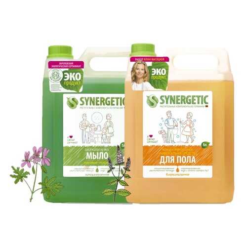 Набор Synergetic Mix жидкое мыло, средство для мытья пола 2 шт 5 л в Парфюм-Лидер