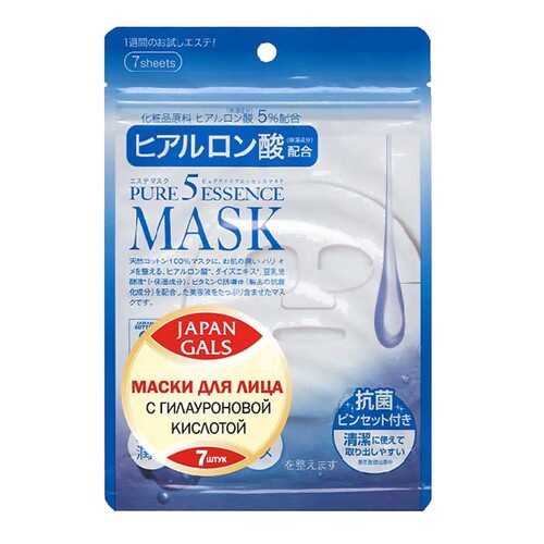 Маска для лица Japan Gals с гиалуроновой кислотой Pure 5 Essential 7 шт в Парфюм-Лидер