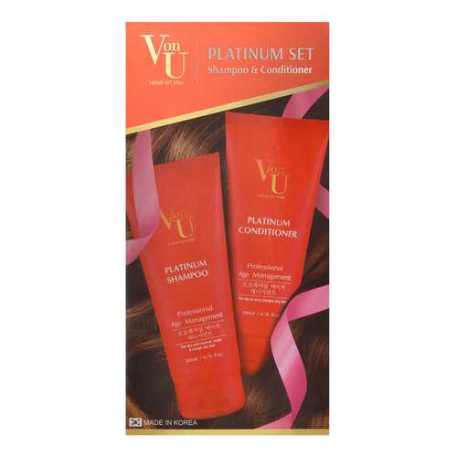 Набор средств для волос Von U Platinum Set Shampoo & Conditioner 2x200 мл в Парфюм-Лидер