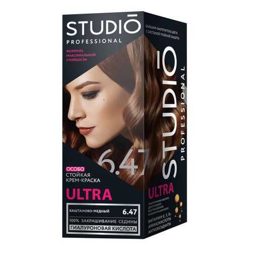 Комплект ULTRA для окрашивания волос STUDIO PROFESSIONAL 6.47 каштаново-медный 2*50+15 мл в Парфюм-Лидер