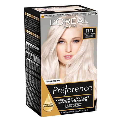Краска для волос L`Oreal Paris Preferance 11.11 Ультраблонд пепельный 40 мл в Парфюм-Лидер