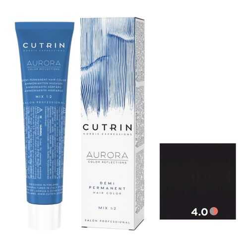 Крем-краситель AURORA DEMI PERMANENT для окрашивания волос CUTRIN 4.0 коричневый 60 мл в Парфюм-Лидер